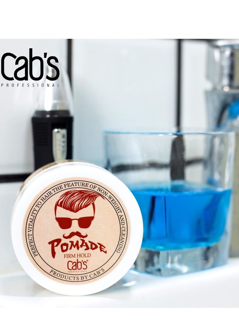 Cab's Firm Hold Hair Pomade for Men with Strong Firm Hold for High Shine, Retro Hairstyles, Pompadour & Slick Back Looks - [80ml / 80 g]