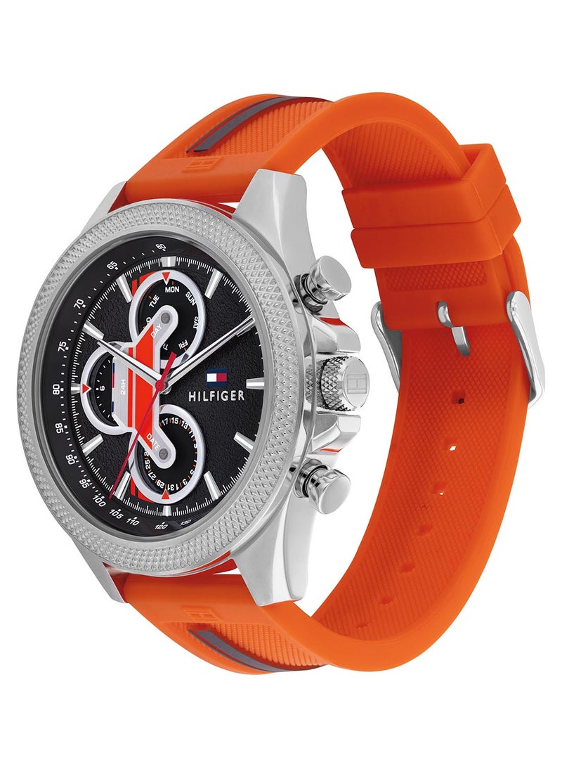TOMMY HILFIGER Men's Analog Round Shape Silicone Wrist Watch 1792084 - 46 Mm - Image 1