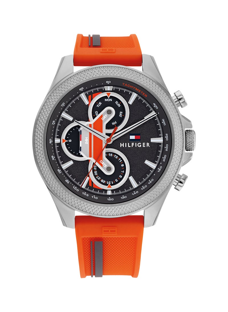 TOMMY HILFIGER Men's Analog Round Shape Silicone Wrist Watch 1792084 - 46 Mm - Image 2