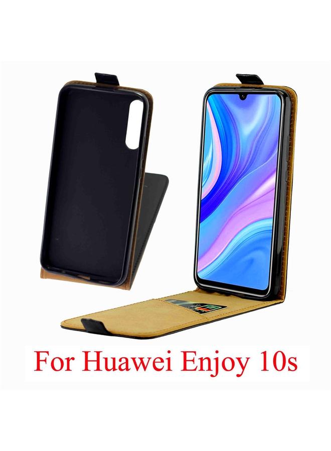اس-توب جراب لهاتف Huawei Enjoy 10S Business Style جراب جلدي TPU قابل للطي عموديًا مع فتحة للبطاقة - Image 5
