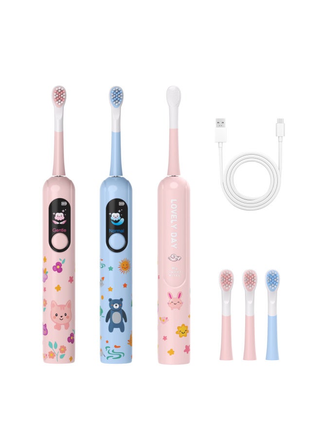 New Customizable Color Screen Smart Electric Toothbrush For Kids, Usb Charging, Dedicated Cute Pet Patterns, Voice And Music