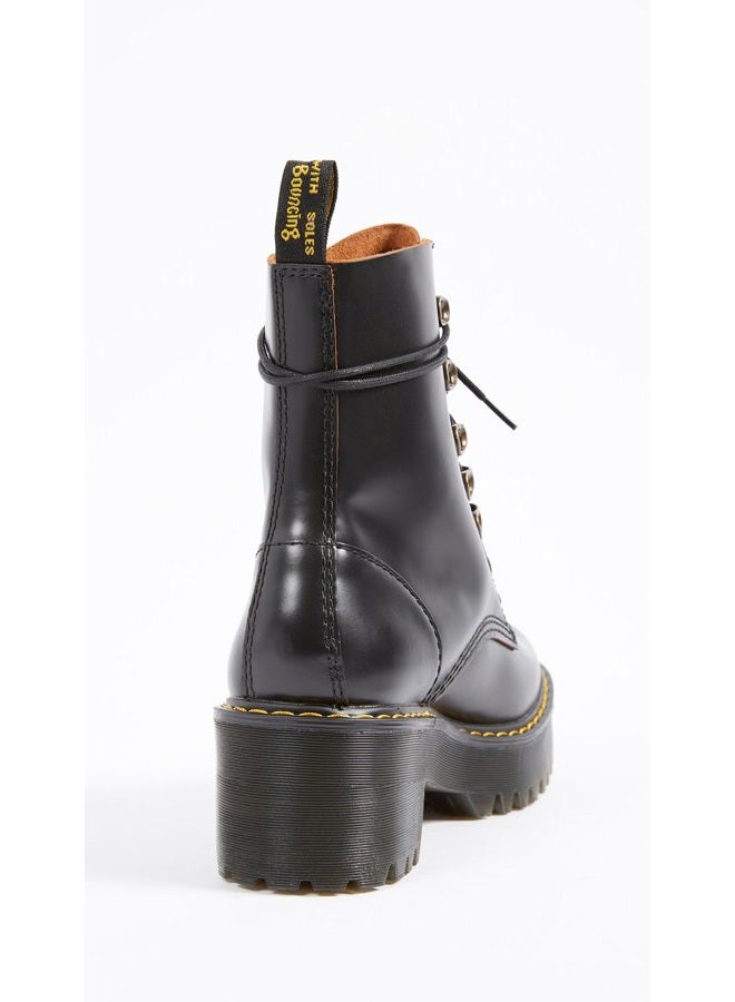 Dr. Martens womens Leona Fashion Boot, Black Vintage Smooth, 7 US - Image 4
