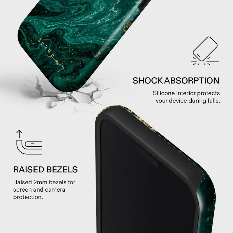 BURGA Burga iPhone 17 Pro Emerald Pool Premium Case Compatible with Hybrid Dual-Layer Hard Shell + Silicone Protection - Scratch-Resistant Shockproof Mobile Cover