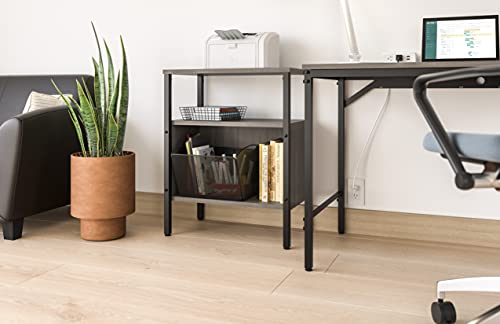 Safco Onyx Letter-Size Desktop Tub File, Collapsible For Compact Storage, Integrated Handles, Steel Mesh, Black - Image 3