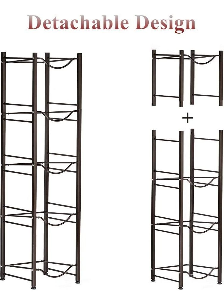 DubaiGallery حامل جركن الماء 5 طبقات لتخزين الماء لـ 5 زجاجات، حامل زجاجات ماء ثقيل قابل للفك - Image 3