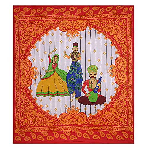 EarlyMart 144 TC Cotton Comfort Rajasthani Jaipuri Traditional Floral Pattern King Size Double Bed Bedsheet with 2 Pillow Covers, Multicolor - Image 2