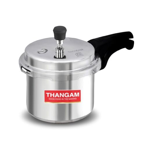 Thangam Aluminium 5 Ltr Pressure Cooker | ISI Certified Heavy Gauge Cooker for Gas Stove | Durable Virgin Aluminium Body | Fast Cooking Silver Kitchen Cookware (5 Litre) - Image 2