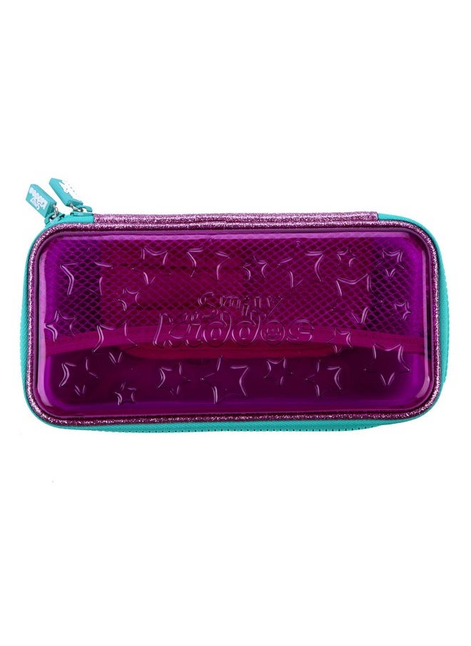 SMILY KIDDOS Smily Kiddos Star Pencil Box | Transparent Hardtop Pencil Box for Kids (Black/Blue/Purple/Pink/Light Blue)  - Image 1
