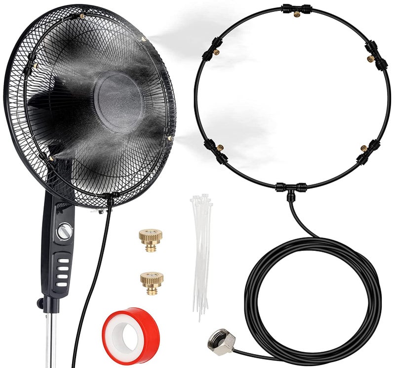 DIY Crafts 4x Head 1 Kit, Misting Kit, Only Fan Misting Kit For Mist Sprayers Outdoor Misting Gardening System Misting PE Fan Rings Mist Nozzle (4x Head 1 Kit, Misting Kit) - Image 1