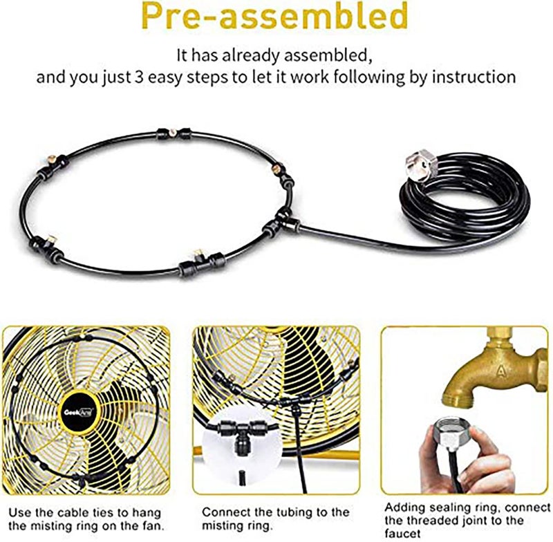 DIY Crafts 4x Head 1 Kit, Misting Kit, Only Fan Misting Kit For Mist Sprayers Outdoor Misting Gardening System Misting PE Fan Rings Mist Nozzle (4x Head 1 Kit, Misting Kit) - Image 5