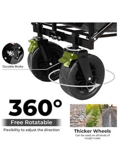 XCJump Foldable Camping Wagon Cart, Folding Trolley for Big Wheel, Outdoor, Beach, Picnic, Garden, Shopping, Loading 180kg Black - pzsku/ZE9232CE6C5DC7934B054Z/45/_/1734175961/db4a130b-a241-4d46-bab8-efacf34a4141