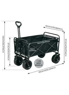 XCJump Foldable Camping Wagon Cart, Folding Trolley for Big Wheel, Outdoor, Beach, Picnic, Garden, Shopping, Loading 180kg Black - pzsku/ZE9232CE6C5DC7934B054Z/45/_/1734175961/f1454c96-ce7f-4843-9bcd-15343cece025