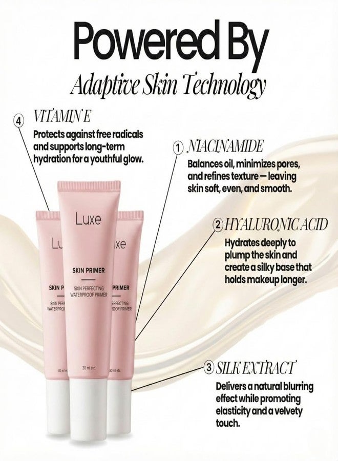 Luxe Cosmetics Pore Minimizer Face Primer - Instant Blur & Grip for Long-Lasting Makeup - Hydrating Matte Base with Niacinamide & Hyaluronic Acid - Oil Control & Fine Line Filler for All Skin- 1.0 oz - Image 2