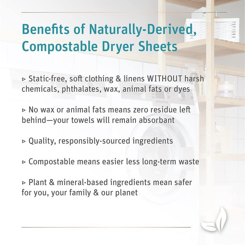 Grab Green Wet Dryer Sheets, 96 Count, Fragrance Free, Plant Based, Softens Fabrics, Reduces Static Cling and Wrinkles - Image 4