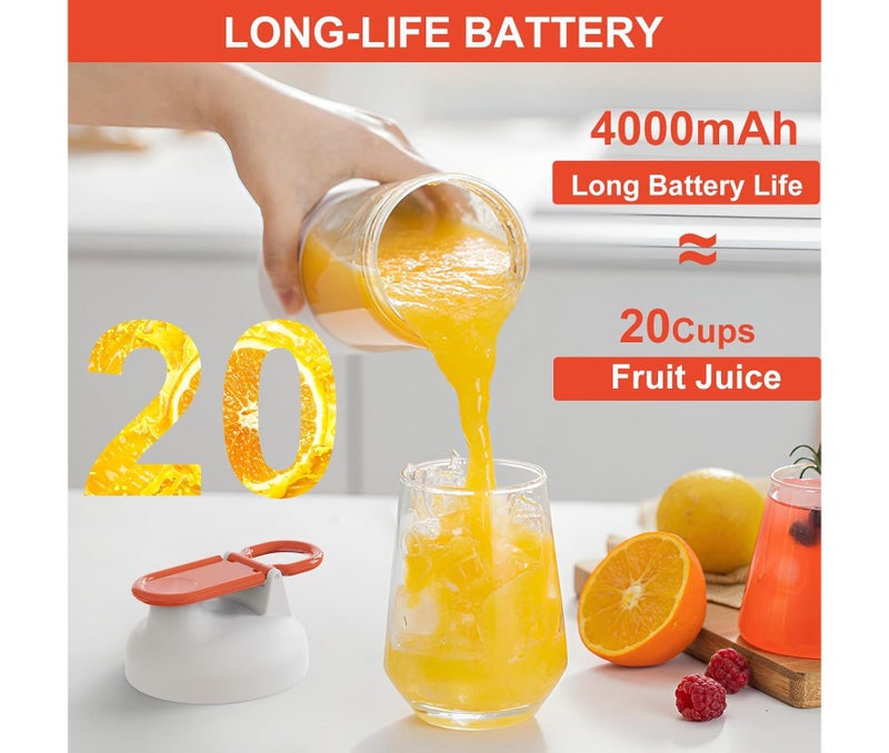 خلاط محمول، سعة 25 أونصة، مناسب للعصائر والمشروبات المخفوقة، مزود بـ 6 شفرات، قابل لإعادة الشحن عبر منفذ USB-C، خلاط صغير الحجم للاستخدام الشخصي، خلاط عصائر فواكه للمنزل/المكتب/السفر/النادي الرياضي (أسود) - Image 5