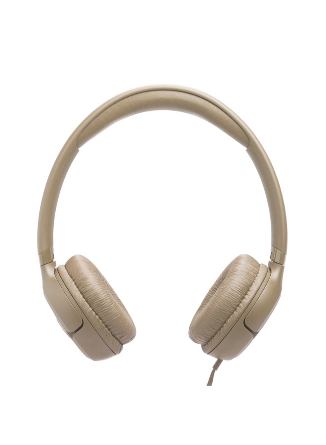 JBL Tune 530 Wired On-Ear Headphones with Pure Bass Sound, Hands-Free Calls, One-Button Remote, Lightweight Foldable Design & Tangle-Free Flat Cable Beige - Image 4