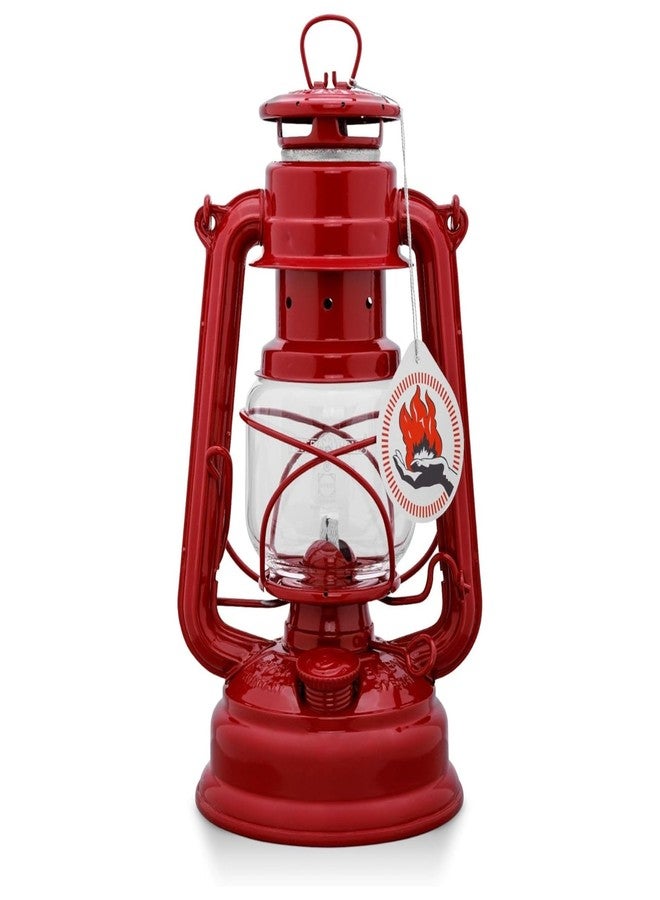 Feuerhand Outdoor Kerosene Fuel Lantern, German Made Weather Resistant Baby Special 276 Galvanized Hurricane Lamp for Camping or Patio, 10 Inches, Ruby Red - Image 1