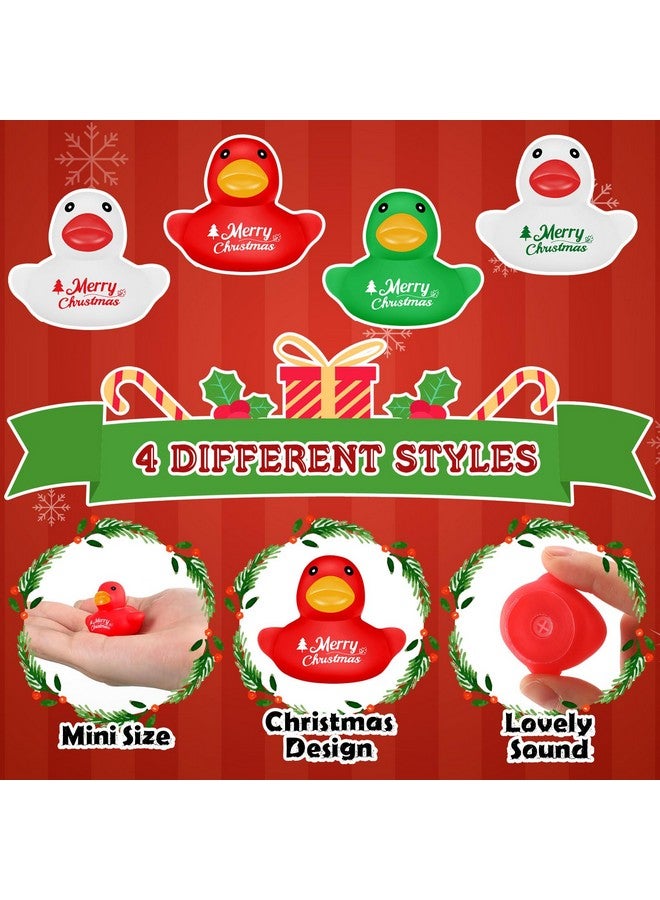 Junkin Mini Christmas Rubber Ducks 1.57 Inch Small Rubber Ducks in Bulk X-mas Rubber Ducks for Christmas Birthday Party Favors Decor Bathtub Classroom Exchange Prizes(400 Pcs) - Image 3