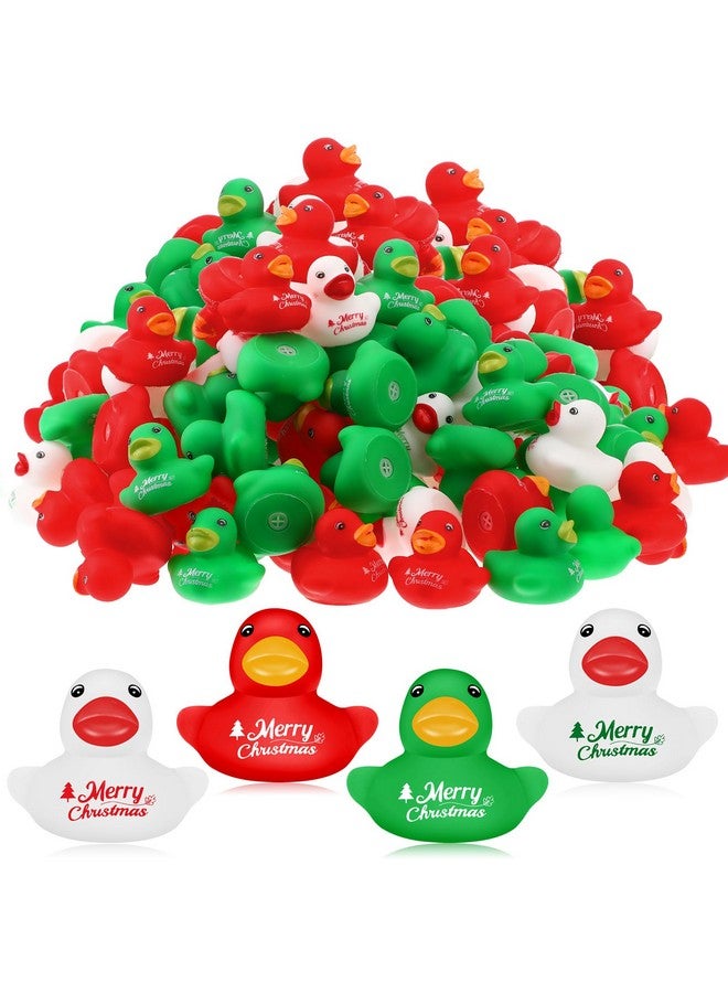 Junkin Mini Christmas Rubber Ducks 1.57 Inch Small Rubber Ducks in Bulk X-mas Rubber Ducks for Christmas Birthday Party Favors Decor Bathtub Classroom Exchange Prizes(400 Pcs) - Image 1