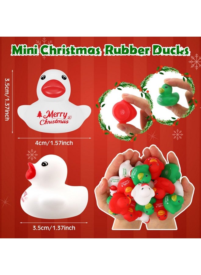 Junkin Mini Christmas Rubber Ducks 1.57 Inch Small Rubber Ducks in Bulk X-mas Rubber Ducks for Christmas Birthday Party Favors Decor Bathtub Classroom Exchange Prizes(400 Pcs) - Image 2