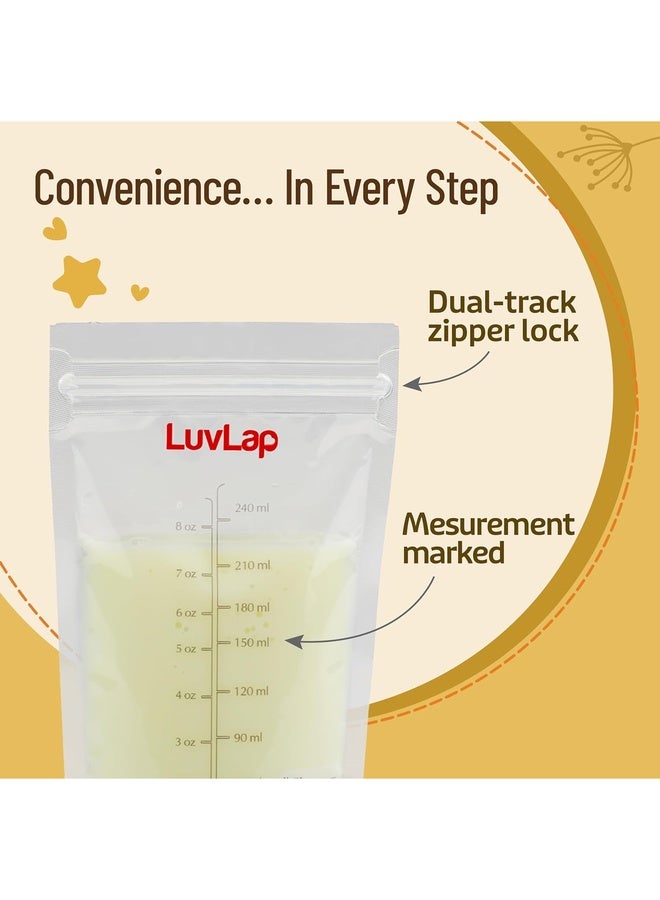 Luvlap Baby Breast Milk Storage Bags, BPA Free Disposable Milk Freezer Bags for Breastfeeding (Pack of 50 Bags) - Image 3