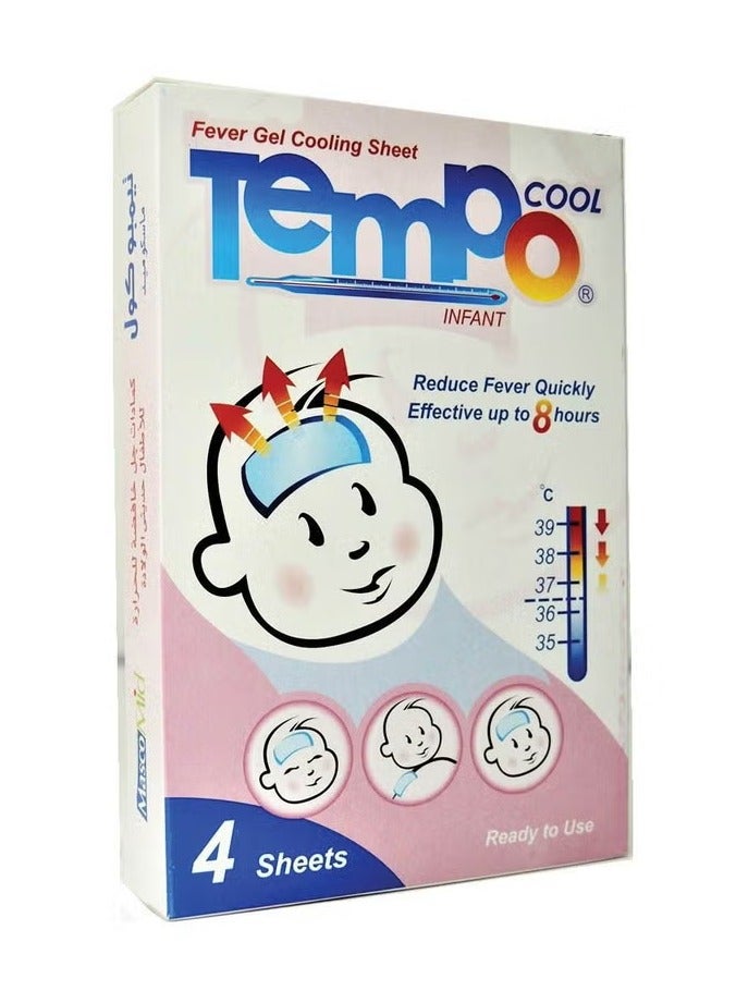 Tempo Cool Infant Fever Gel Cooling Sheet 4's