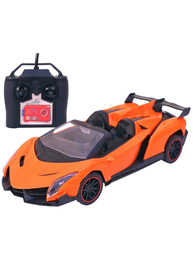 Toyshine Toyshine RC Model Remote Control Car, 4 Channel R/C Car, Opening Doors And Boot Space - Orang, Orange  - Image 1