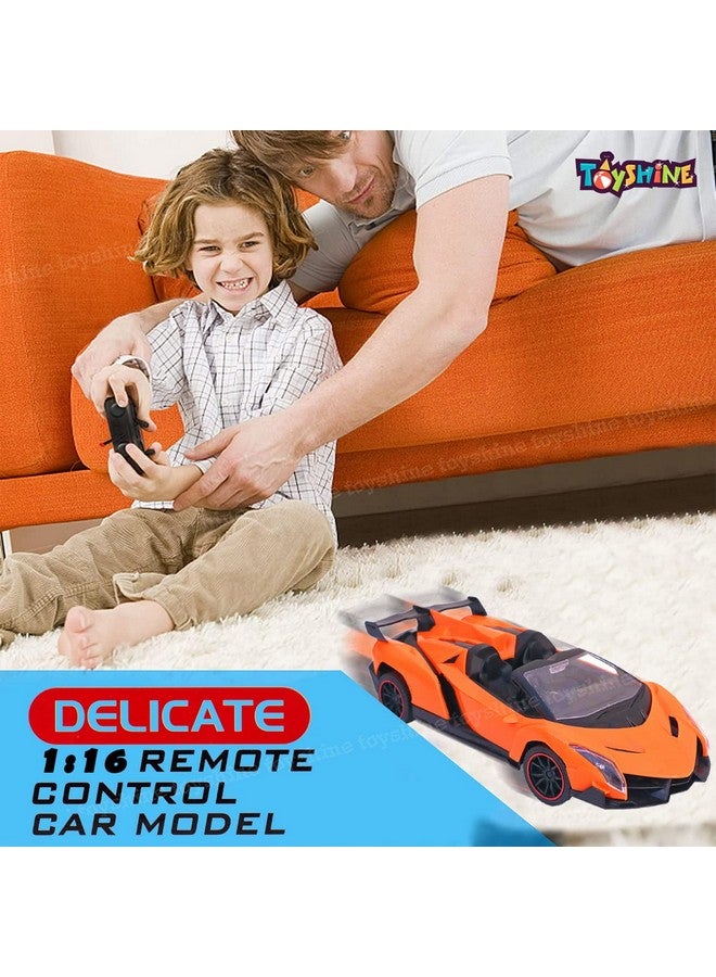 Toyshine Toyshine RC Model Remote Control Car, 4 Channel R/C Car, Opening Doors And Boot Space - Orang, Orange  - Image 2