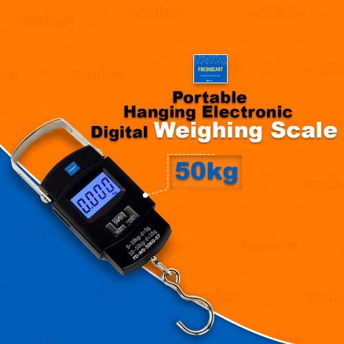 FreshDcart Heavy Duty Portable Hook Weighing Machine Digital Type Manual Weight M/c 10 Kg-50Kg Temp Scale for Home, Kitchen, Traveling ( Black, FDC-990 ) - Image 2