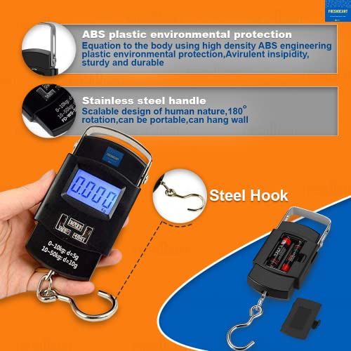 FreshDcart Heavy Duty Portable Hook Weighing Machine Digital Type Manual Weight M/c 10 Kg-50Kg Temp Scale for Home, Kitchen, Traveling ( Black, FDC-990 ) - Image 5