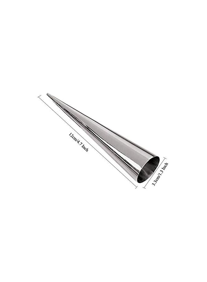 S-TOP 12Pcs Large Size Stainless Steel Pastry Cream Horn Moulds Conical Tube Cone Pastry Roll Horn Mould Baking Mold Tool - Image 2