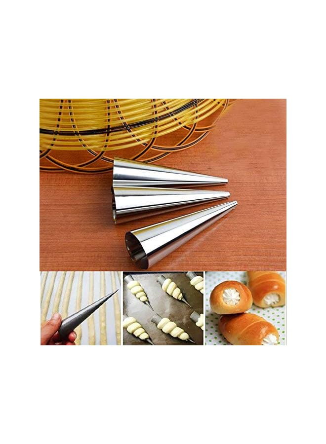 S-TOP 12Pcs Large Size Stainless Steel Pastry Cream Horn Moulds Conical Tube Cone Pastry Roll Horn Mould Baking Mold Tool - Image 3