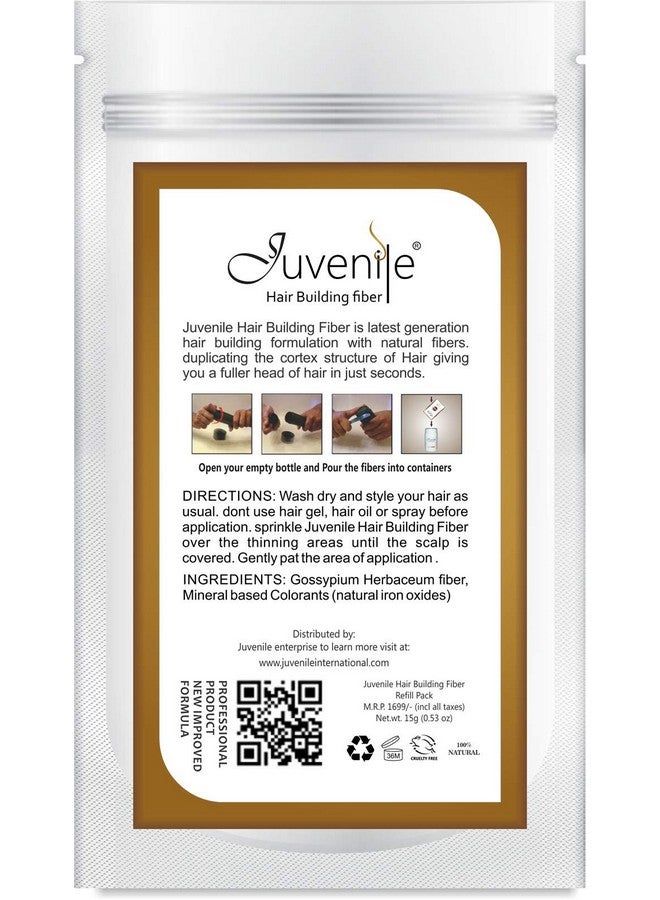 جوفينايل ألياف بناء الشعر بني غامق 15 جرام للشعر الفوري - Image 2