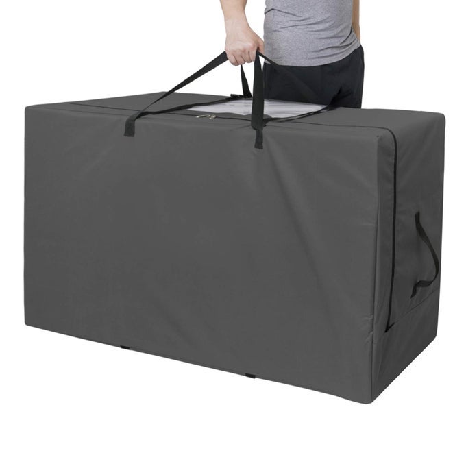 FOLDING MATTRESS STORAGE BAG HEAVY DUTY CARRY CASE FOR TRIFOLD GUEST BED FITS 6 QUEEN MATTRESSBLACK