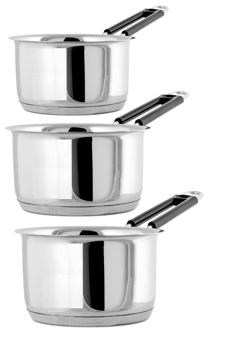 Bartan Star Stainless Steel Induction Friendly Saucepan - 500ml,750ml & 1200ml - Image 1