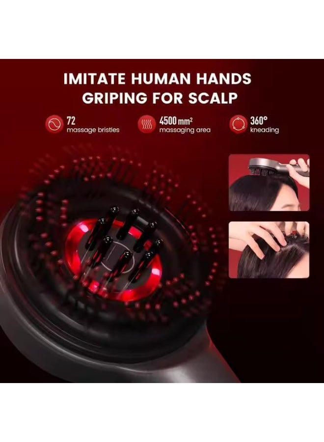 مدلك كهربائي لفروة الرأس لتحفيز نمو الشعر - مدلك رأس محمول قابل لإعادة الشحن، مقاوم للماء، مزود بأداة لوضع الزيت، لتخفيف التوتر، ذهبي اللون - Image 3