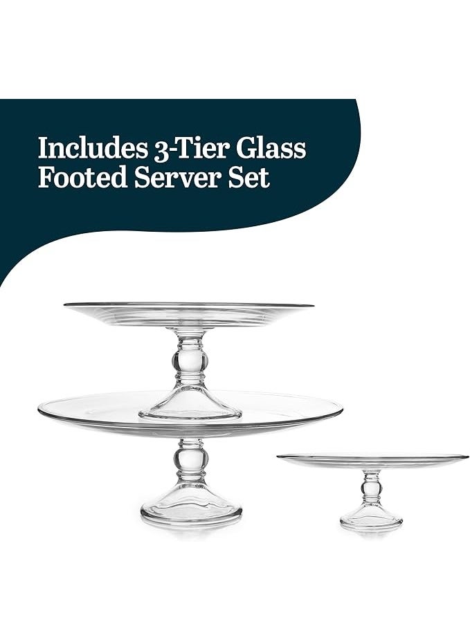 Libbey Selene Three Tier Glass Serving Platter - Image 4