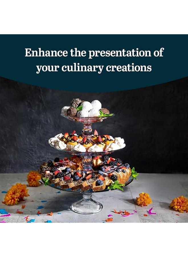 Libbey Selene Three Tier Glass Serving Platter - Image 2