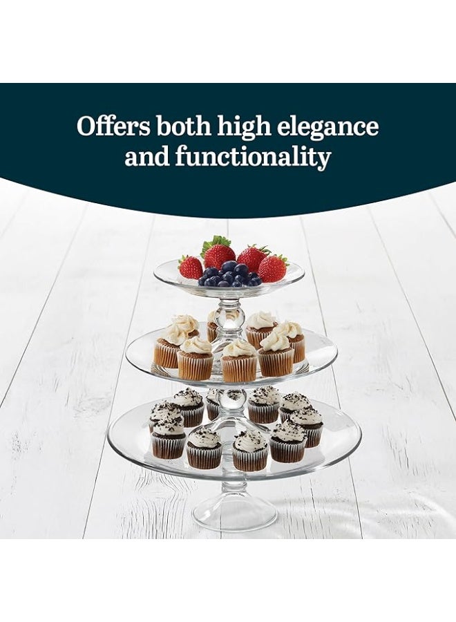 Libbey Selene Three Tier Glass Serving Platter - Image 5