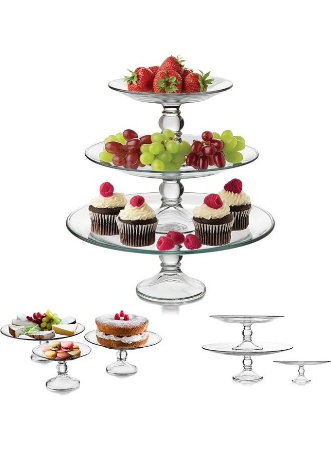 Libbey Selene Three Tier Glass Serving Platter - Image 1