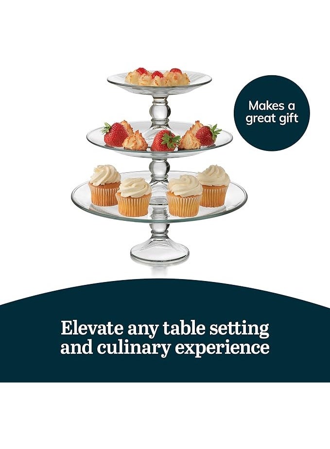 Libbey Selene Three Tier Glass Serving Platter - Image 3