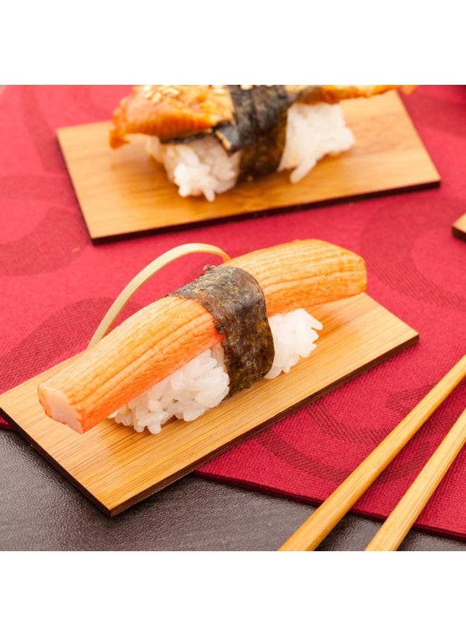 Restaurantware 4 x 2 Inch Bamboo Serving Plates, 100 Disposable Wood Serving Boards - Mini, With Handle, Bamboo Rectangle Dessert Plates, Serve Pastries, Cakes, Or Cheeses - Image 3