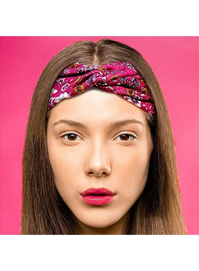 Hodaqe Headbands for Women Bohemian Head Bands Premium Stretchy Hair Accessories,Wear for Yoga, Fashion, Working Out, Travel or Running (Blue+Red,2 Pcs) (Blue+Red, Uniform size) - Image 2