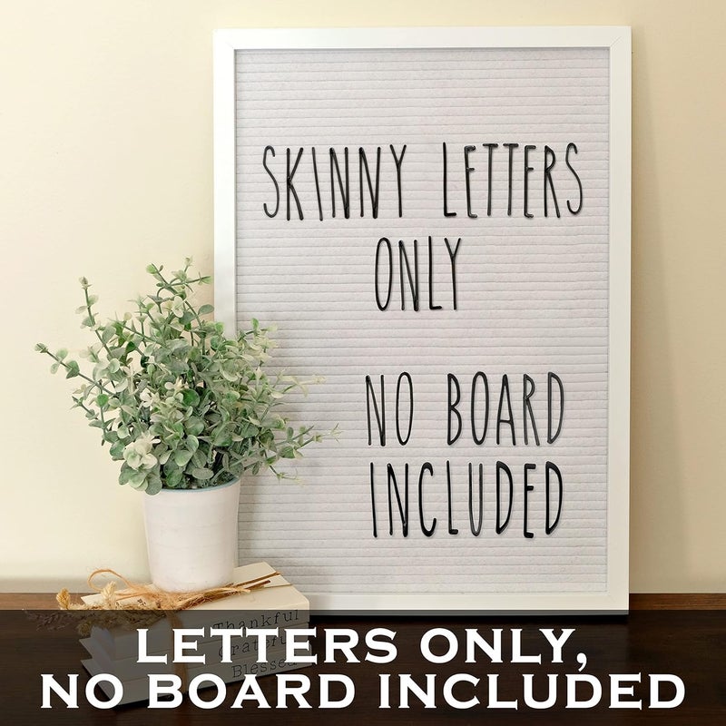 MAINEVENT Skinny Letterboard Letters Only Set NO BOARD INCLUDED with Rae Inspired Font Perfect Farmhouse Decor Accessory for Changeable Felt Letter Boards, 2 Inch Black Letters Numbers Symbols Only - Image 2