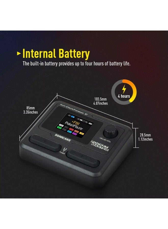 SONICAKE Pocket Master Mini Guitar Bass Amp 100+ Multi-Effects Pedal APP Control 1.77" LCD color screen Built-in battery QME-10 - Image 5