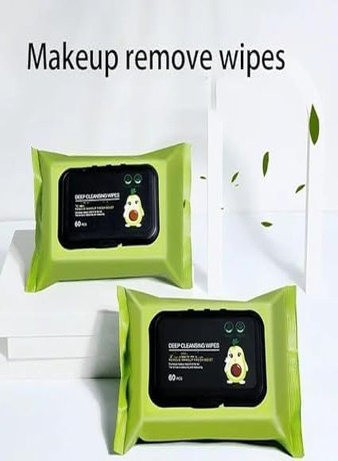 CHAMELI Deep Cleaning Makeup Remover Wipes Cleansing Face Wipes Daily Cleansing Facial Avocado Lazy Face Cleanser Makeup Remover (1 Pack -60 Pcs Wipes) - Image 3