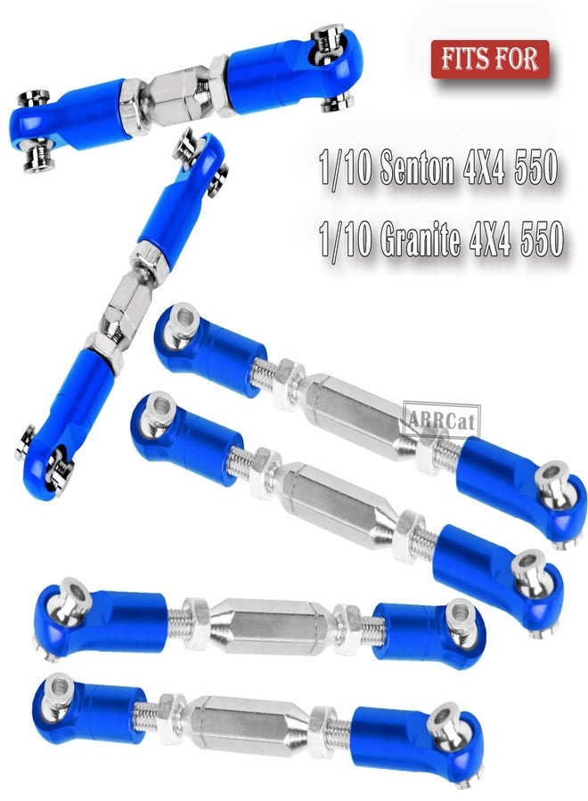 ARRCat RC Upgrades Part for 1/10 Granite 4X4 Mega550, 1/10 Senton 4X4 Mega550 RC Car,6 Pieces Aluminum Adjustable Turnbuckles Camber Links Toe Link,Hop-Up Part #AR330446 AR330515,Navyblue - Image 2