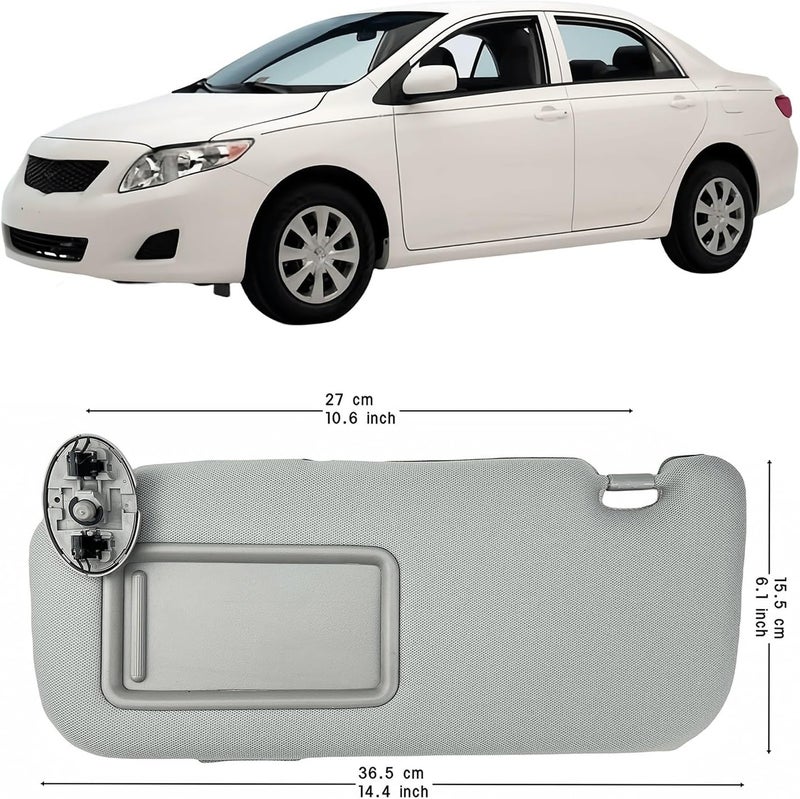 QASULER Beige Sun Visor for Toyota Corolla (2009-2013) - Image 2