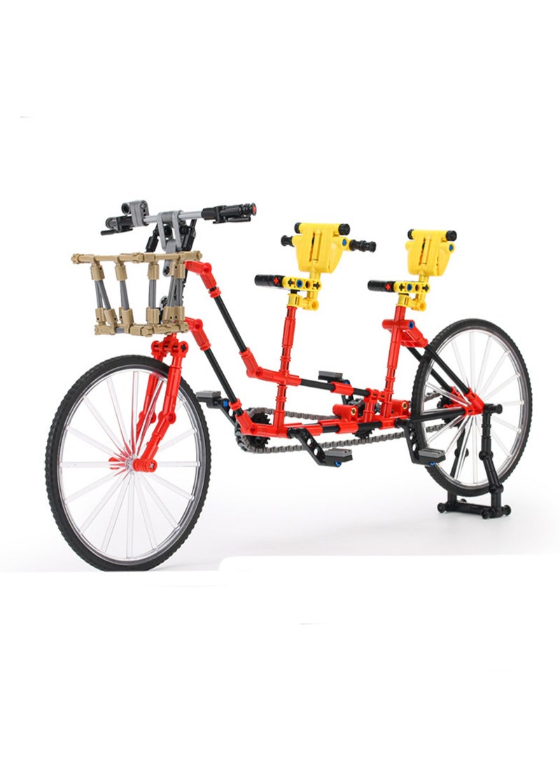 379pcs Double Bicycle Model Set Building Blocks Creative Diy Simulation Collection Building Assembling Toys Children'S Gift Home Decorations  - Image 1