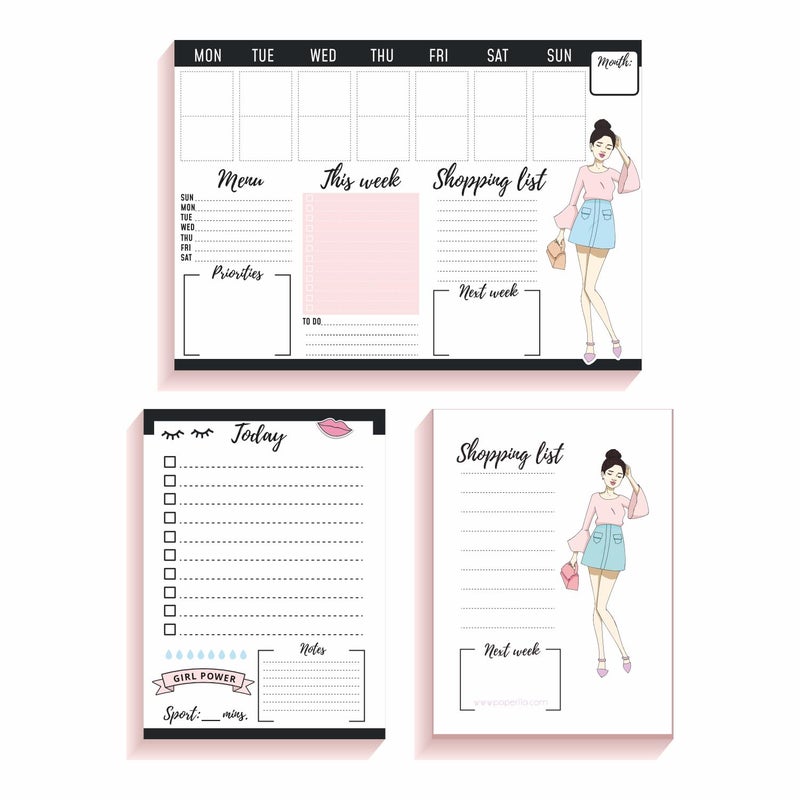 COI to Do List Bundle Weekly | Notes | Shopping List Stylish Pack of Writing Pads Set of 3 notepads - Image 1